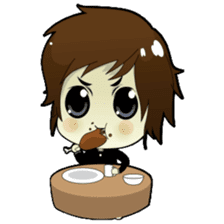 Akito, funny charming cool school boy sticker #1234530