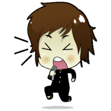 Akito, funny charming cool school boy sticker #1234531