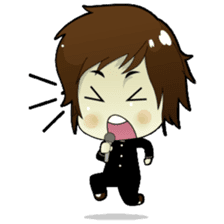 Akito, funny charming cool school boy sticker #1234531