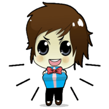 Akito, funny charming cool school boy sticker #1234534