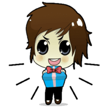 Akito, funny charming cool school boy sticker #1234534