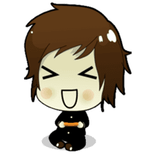 Akito, funny charming cool school boy sticker #1234538