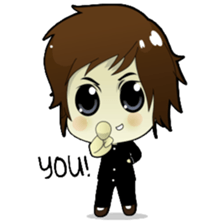 Akito, funny charming cool school boy sticker #1234540