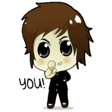 Akito, funny charming cool school boy sticker #1234540