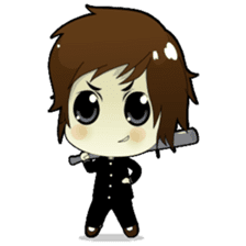 Akito, funny charming cool school boy sticker #1234541