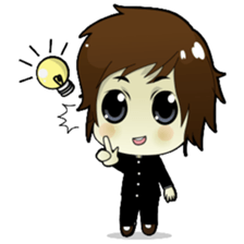 Akito, funny charming cool school boy sticker #1234544