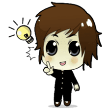 Akito, funny charming cool school boy sticker #1234544