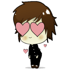 Akito, funny charming cool school boy sticker #1234546