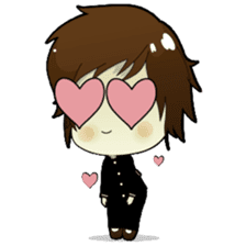Akito, funny charming cool school boy sticker #1234546