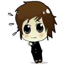 Akito, funny charming cool school boy sticker #1234547