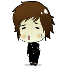 Akito, funny charming cool school boy sticker #1234550