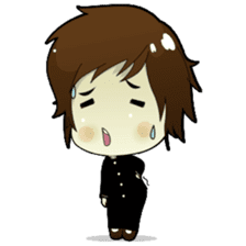 Akito, funny charming cool school boy sticker #1234550