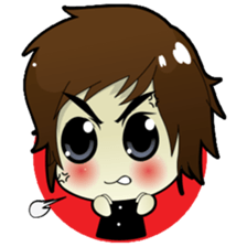 Akito, funny charming cool school boy sticker #1234552