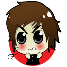 Akito, funny charming cool school boy sticker #1234552