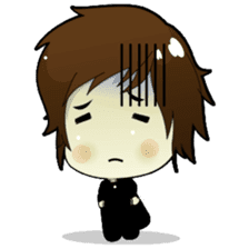 Akito, funny charming cool school boy sticker #1234555