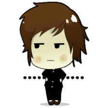 Akito, funny charming cool school boy sticker #1234557