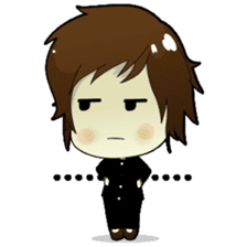 Akito, funny charming cool school boy sticker #1234557