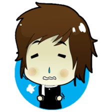 Akito, funny charming cool school boy sticker #1234559