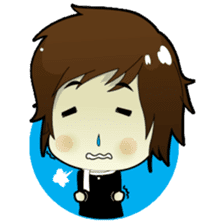 Akito, funny charming cool school boy sticker #1234559