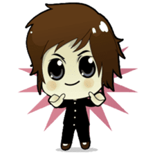 Akito, funny charming cool school boy sticker #1234560