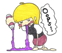 The Girl having Plastic Bottle sticker #1235403