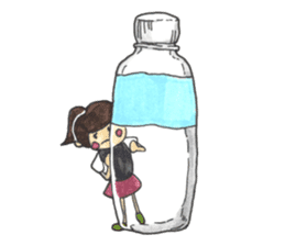 The Girl having Plastic Bottle sticker #1235404