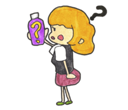 The Girl having Plastic Bottle sticker #1235408