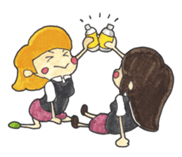 The Girl having Plastic Bottle sticker #1235409