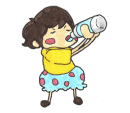 The Girl having Plastic Bottle sticker #1235410