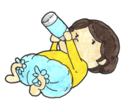 The Girl having Plastic Bottle sticker #1235411