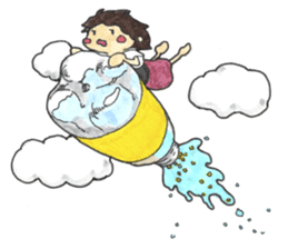The Girl having Plastic Bottle sticker #1235412