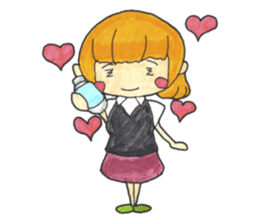 The Girl having Plastic Bottle sticker #1235420