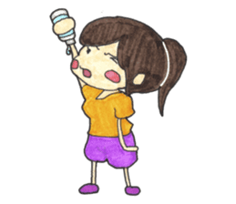 The Girl having Plastic Bottle sticker #1235424