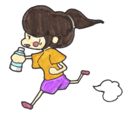 The Girl having Plastic Bottle sticker #1235426