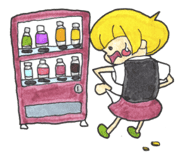 The Girl having Plastic Bottle sticker #1235429