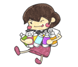 The Girl having Plastic Bottle sticker #1235430