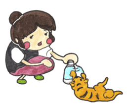 The Girl having Plastic Bottle sticker #1235433