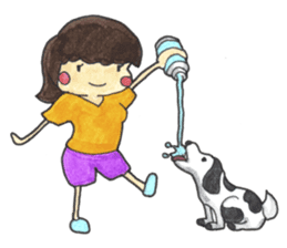 The Girl having Plastic Bottle sticker #1235434