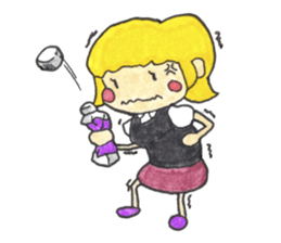 The Girl having Plastic Bottle sticker #1235439