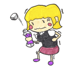 The Girl having Plastic Bottle sticker #1235439