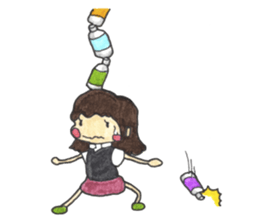 The Girl having Plastic Bottle sticker #1235440