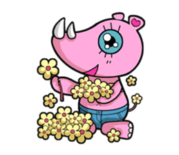 Little Pink Rhino sticker #1235722