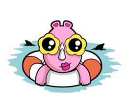 Little Pink Rhino sticker #1235725