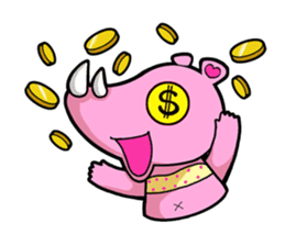 Little Pink Rhino sticker #1235737