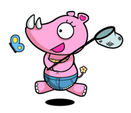 Little Pink Rhino sticker #1235741