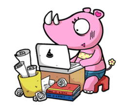 Little Pink Rhino sticker #1235744