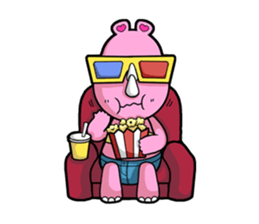 Little Pink Rhino sticker #1235747