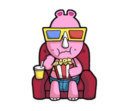 Little Pink Rhino sticker #1235747