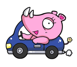 Little Pink Rhino sticker #1235752