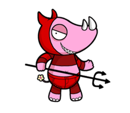 Little Pink Rhino sticker #1235754